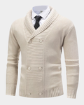Double Breasted Shawl Collar Knit Cardigan