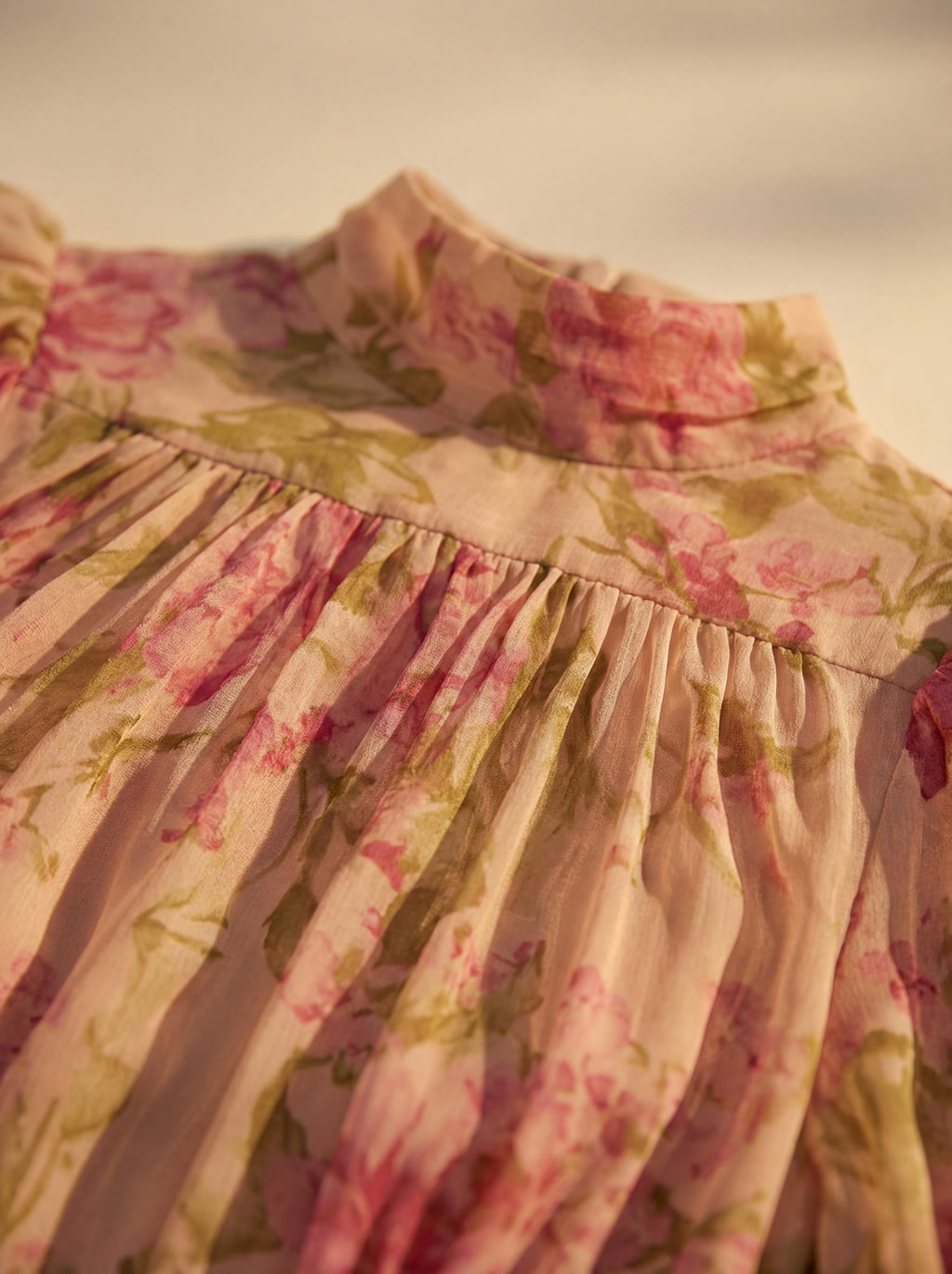 Floral Chiffon Ruffle Hem Maxi Dress
