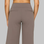 High Waist Stretch Wide Leg Pull On Pants