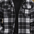 Hooded Fleece Lined Plaid Shirt Jacket