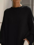 Oversized Batwing Sleeve Knit Sweater