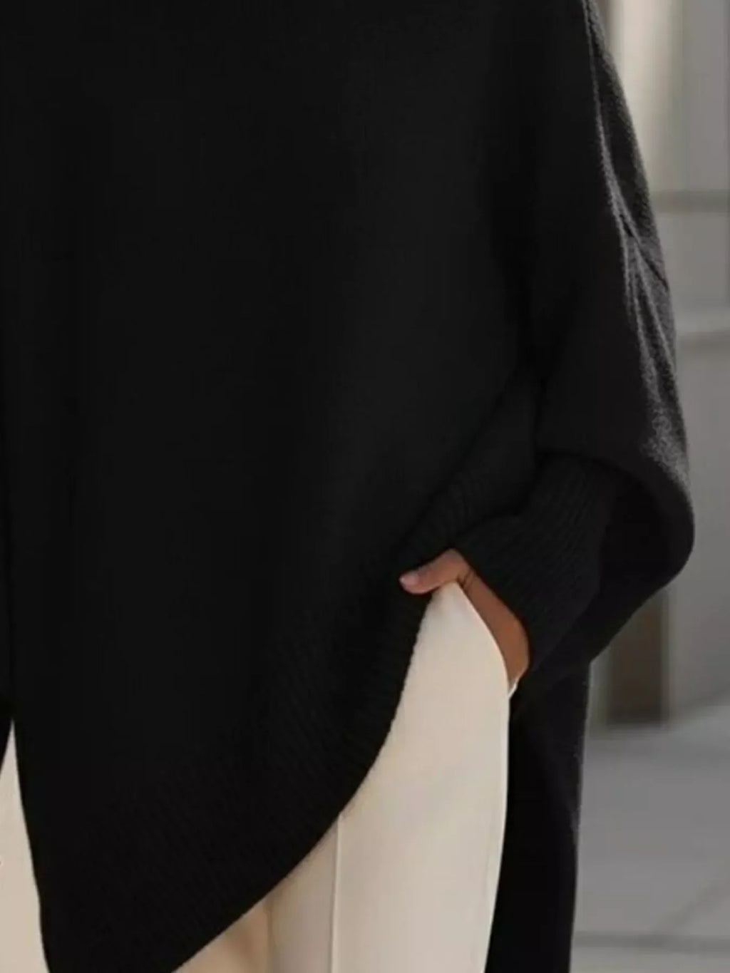 Oversized Batwing Sleeve Knit Sweater