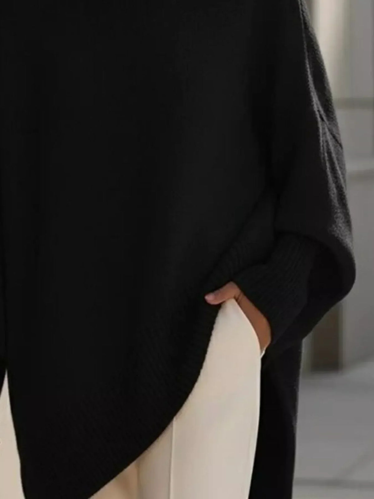 Oversized Batwing Sleeve Knit Sweater