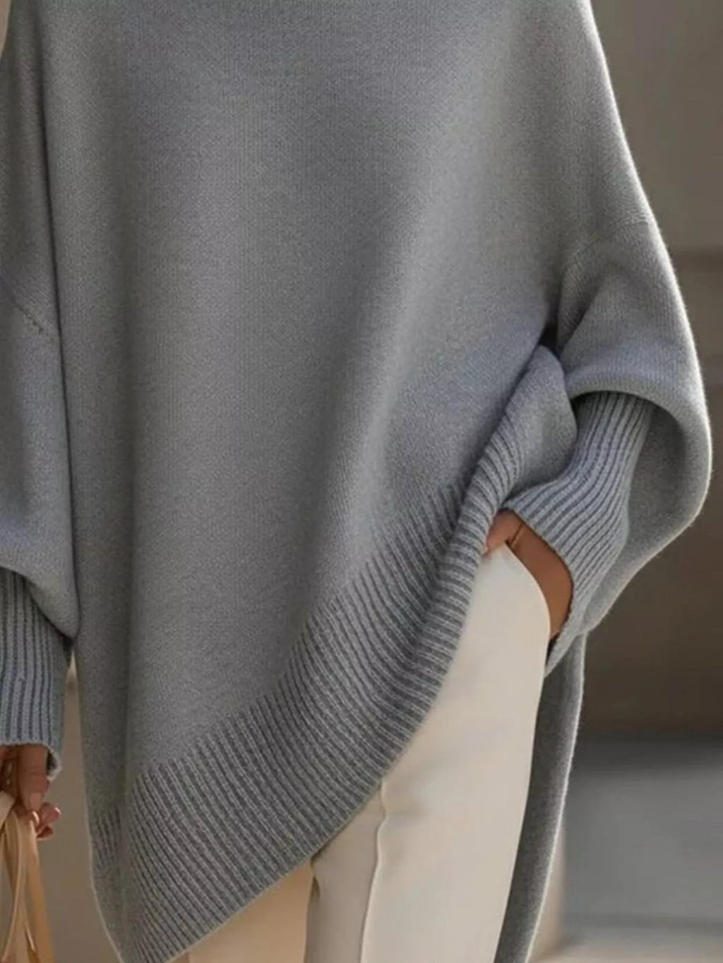 Oversized Batwing Sleeve Knit Sweater