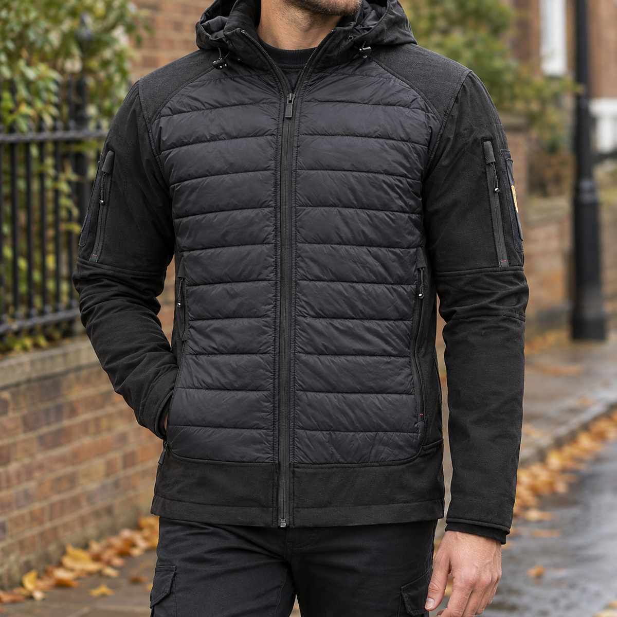 Quilted Hybrid Hooded Jacket