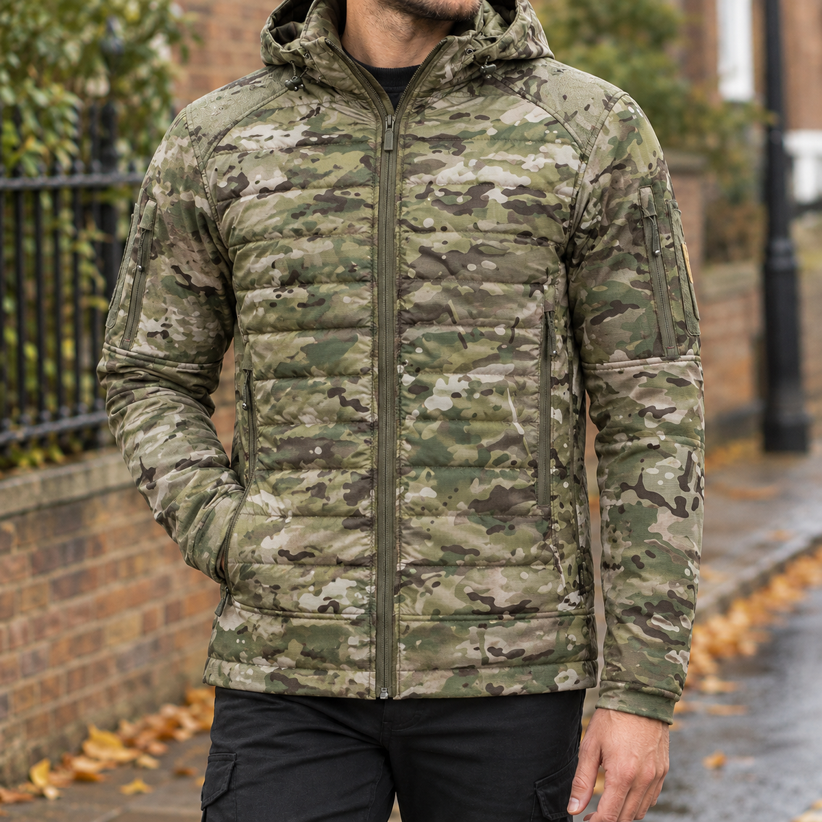 Quilted Hybrid Hooded Jacket