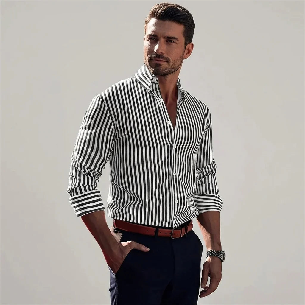 Regular Fit Striped Button Down Shirt