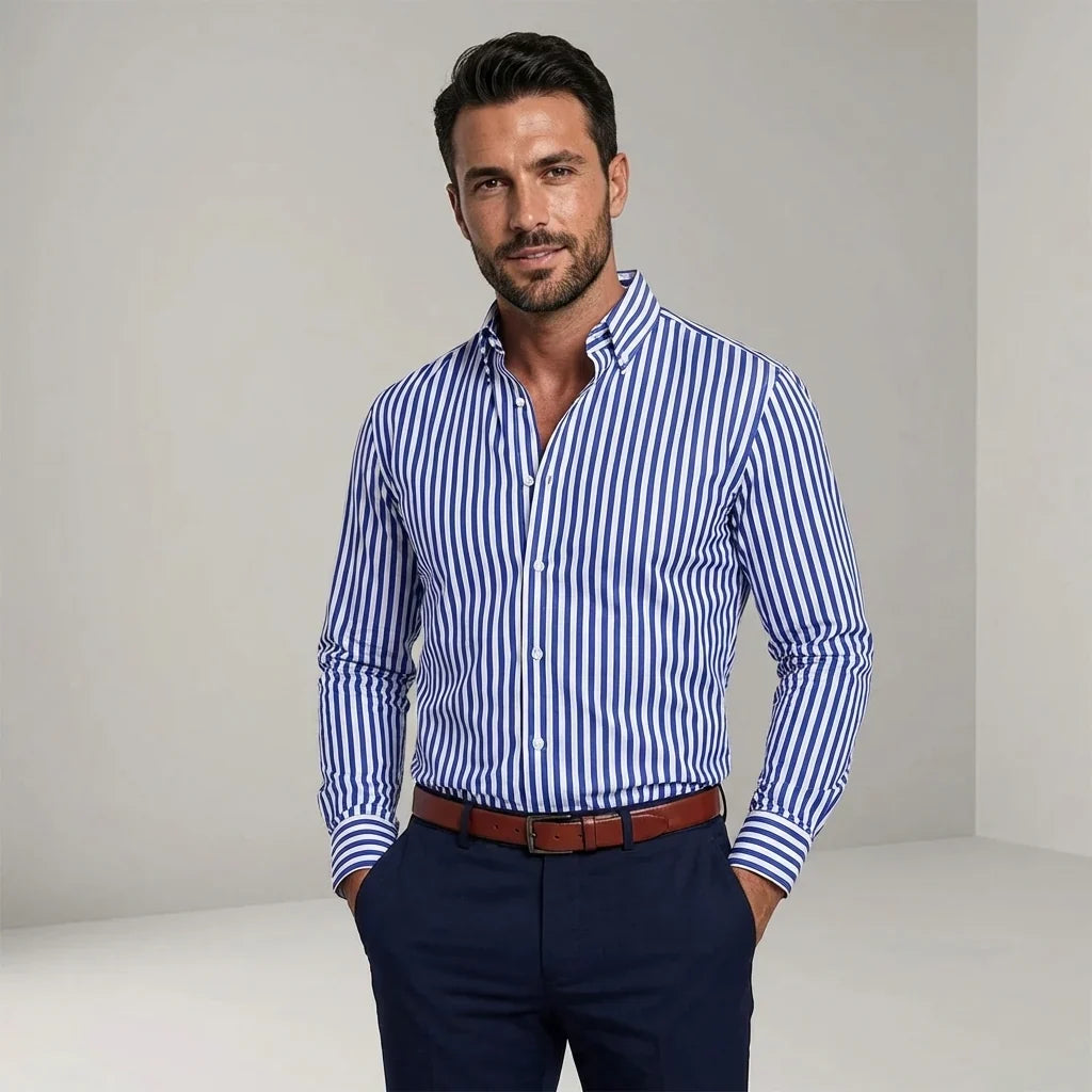 Regular Fit Striped Button Down Shirt