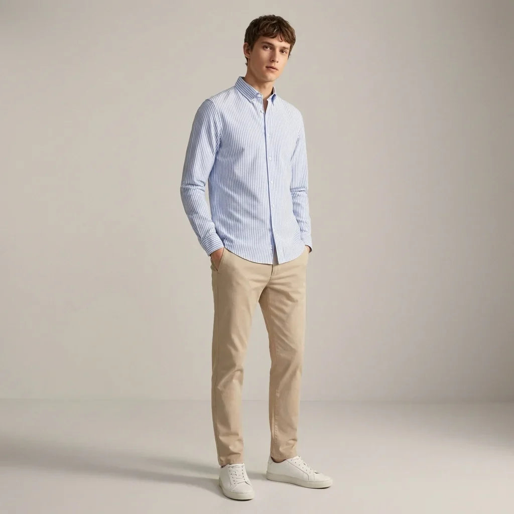 Regular Fit Striped Button Down Shirt