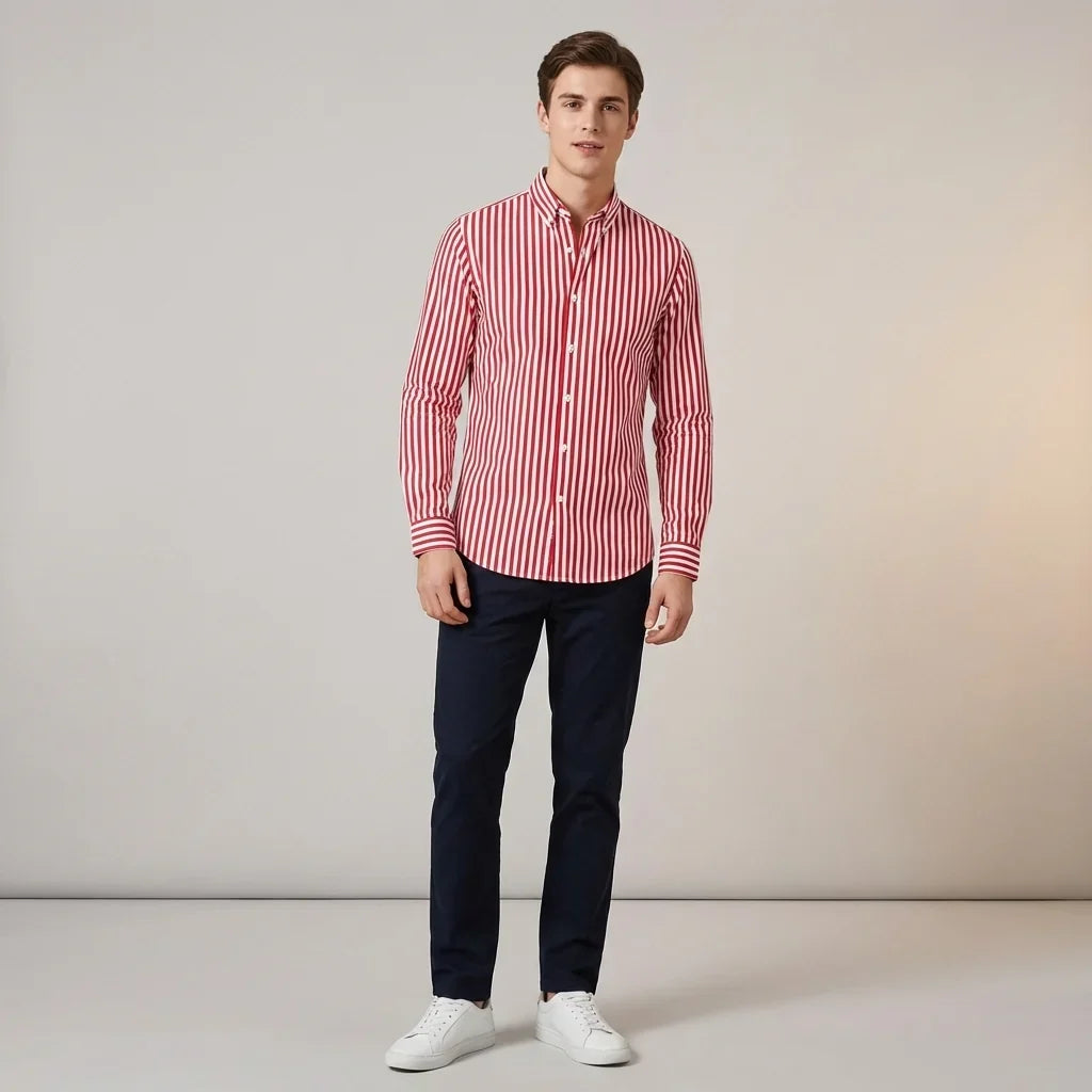 Regular Fit Striped Button Down Shirt