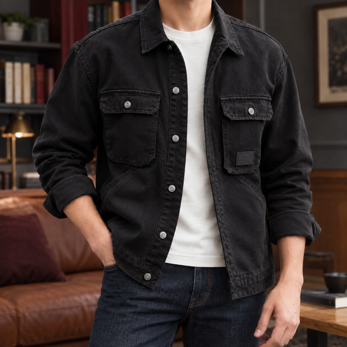 Relaxed Fit Cotton Utility Jacket