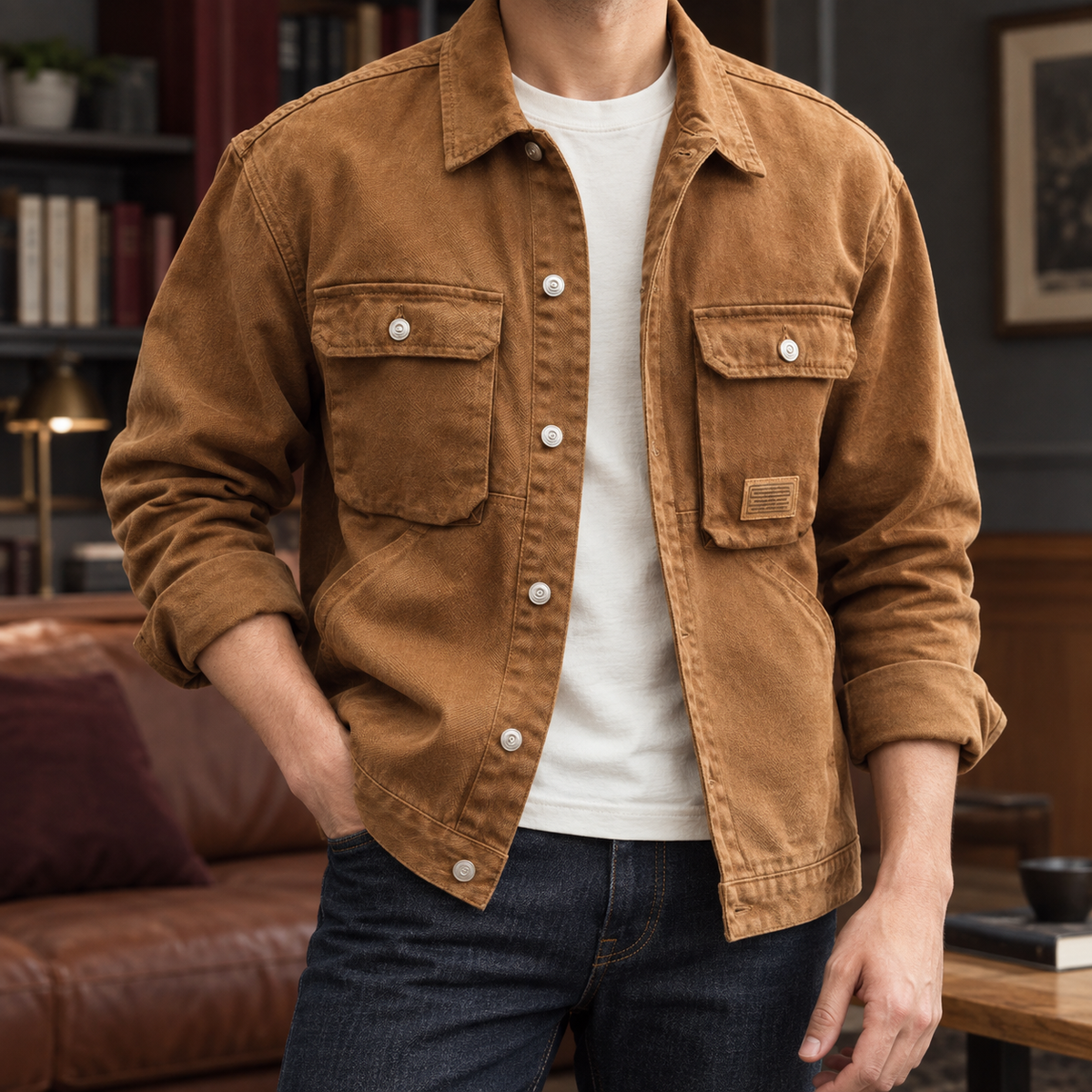 Relaxed Fit Cotton Utility Jacket
