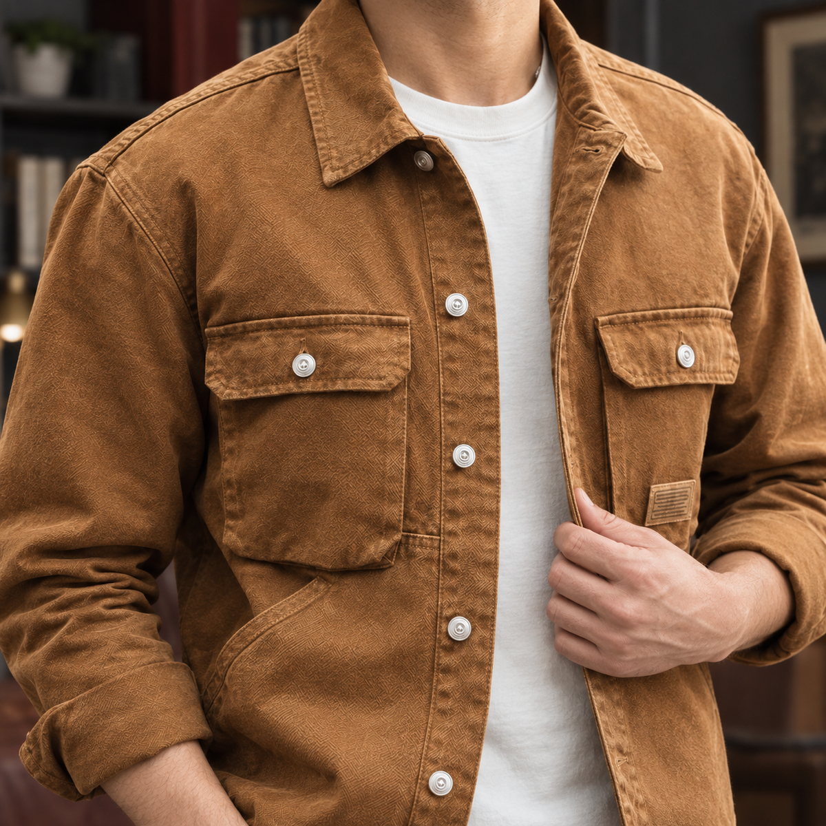 Relaxed Fit Cotton Utility Jacket