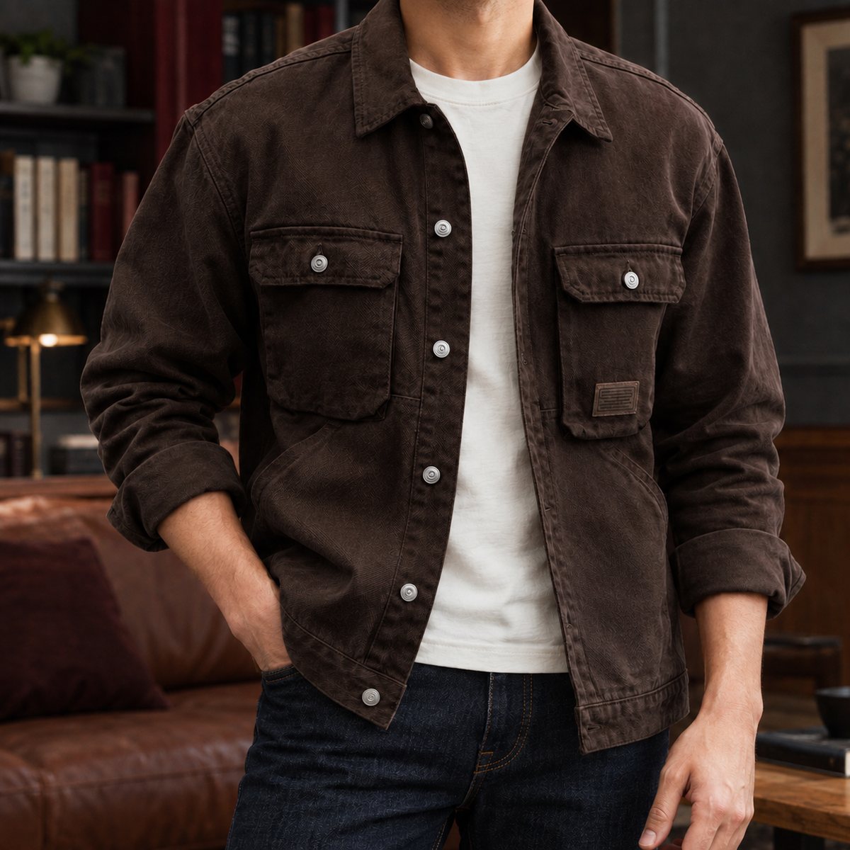 Relaxed Fit Cotton Utility Jacket