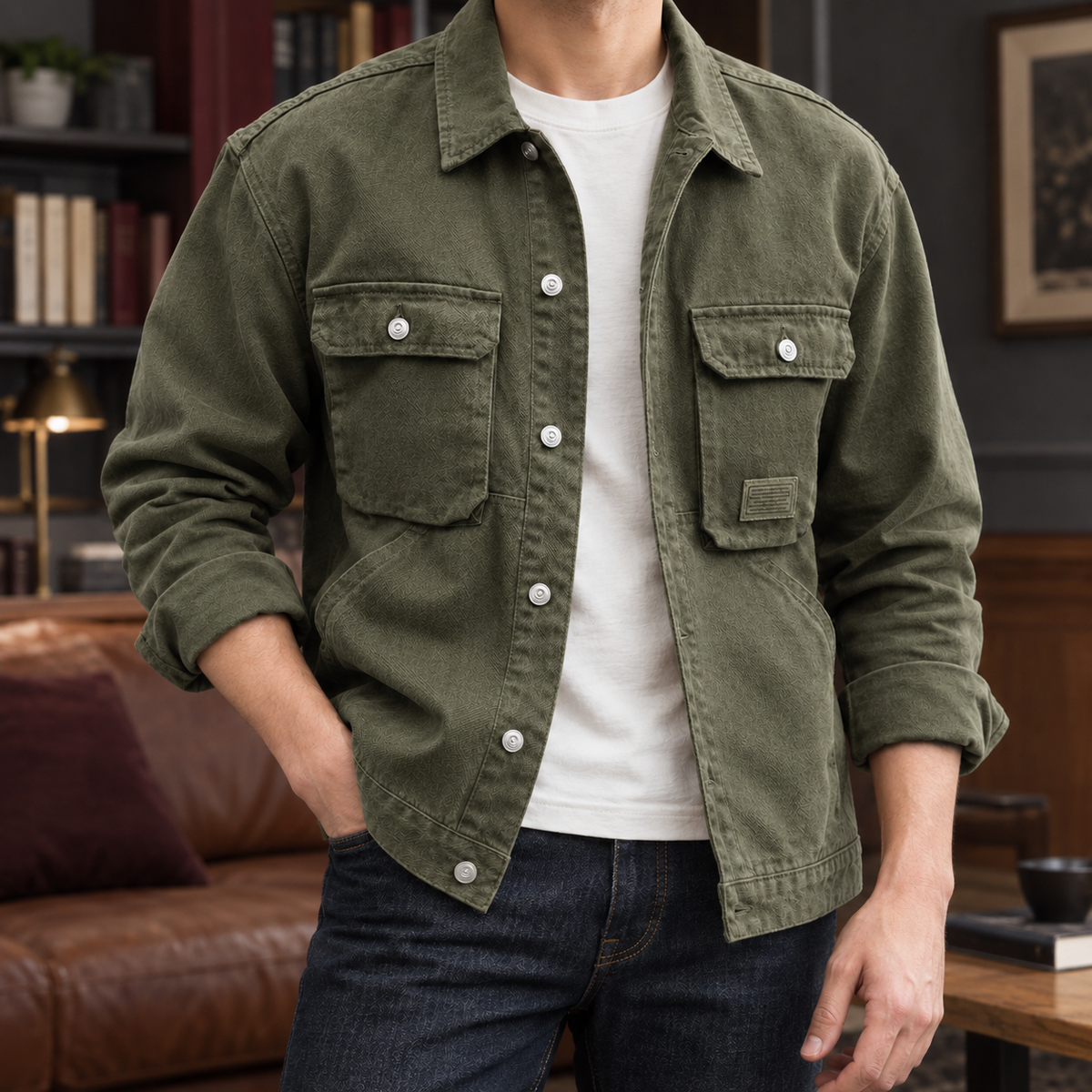 Relaxed Fit Cotton Utility Jacket