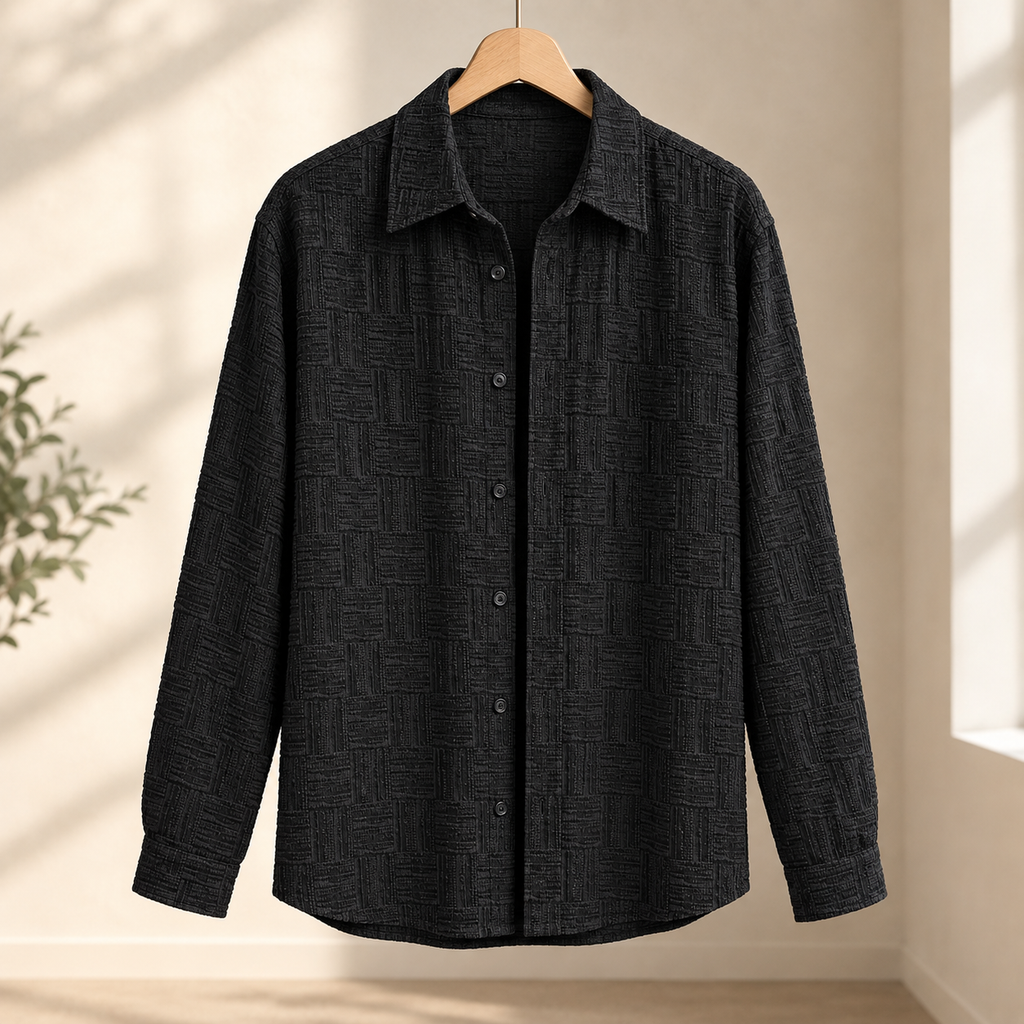 Relaxed Fit Geometric Textured Shirt