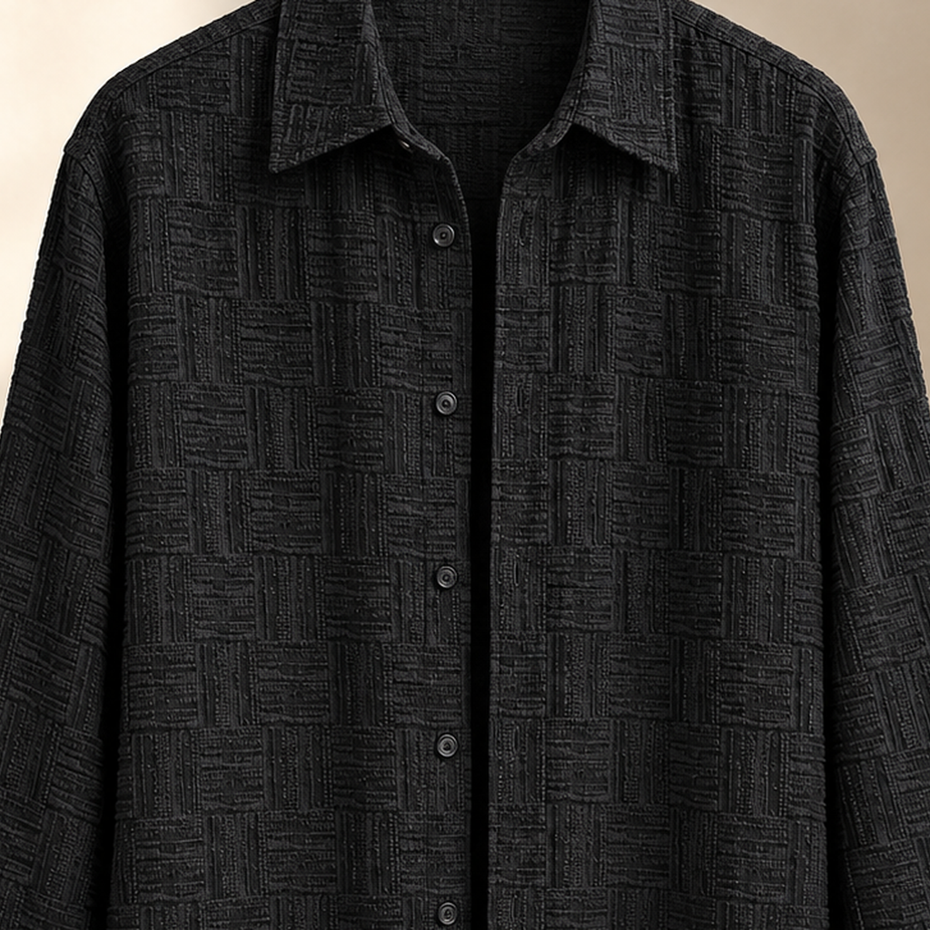 Relaxed Fit Geometric Textured Shirt