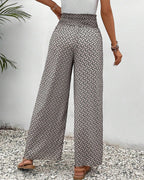 Relaxed Geometric Print Wide Leg Pants