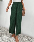 Relaxed Geometric Print Wide Leg Pants