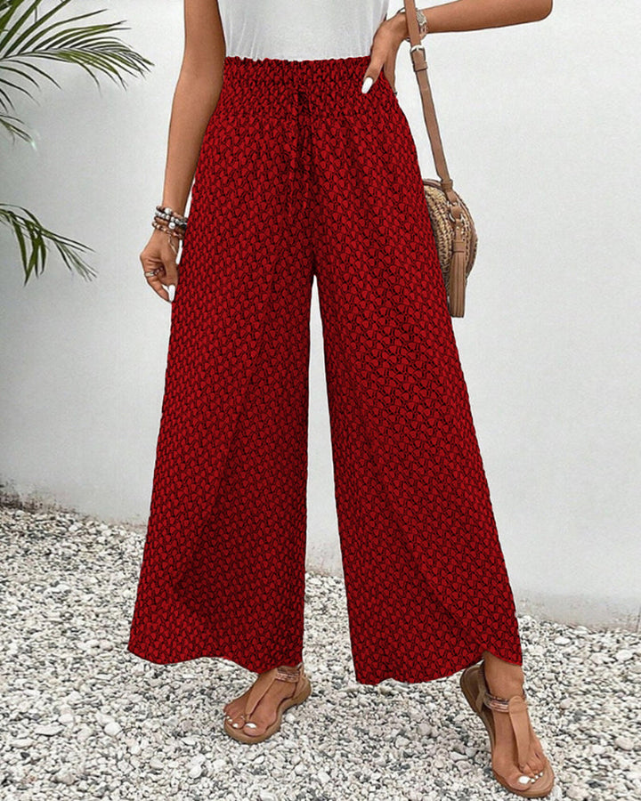 Relaxed Geometric Print Wide Leg Pants