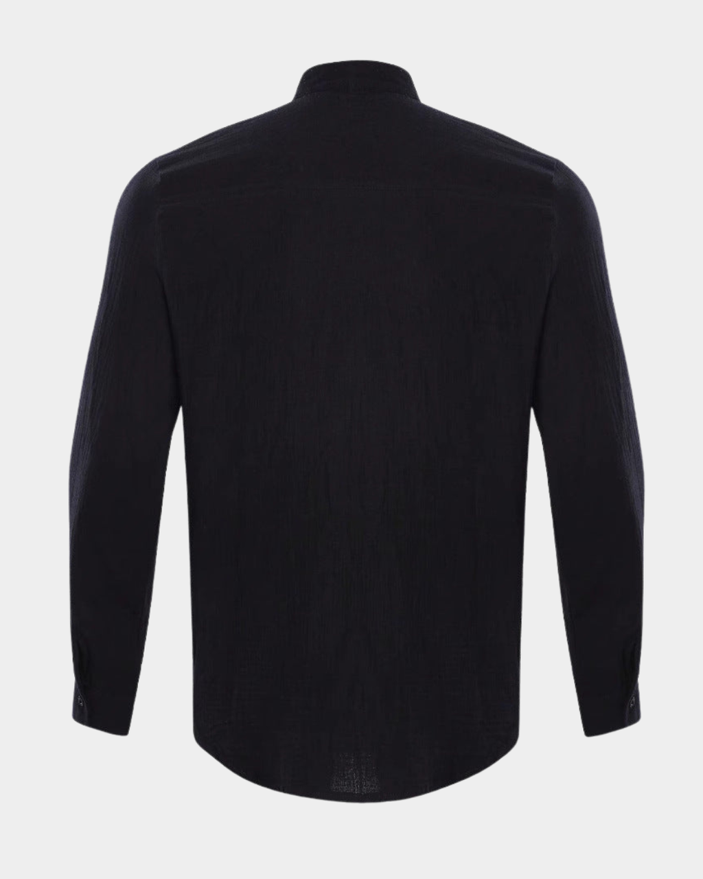 Relaxed Linen Look Band Collar Shirt