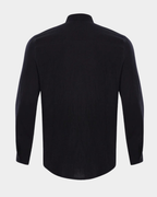 Relaxed Linen Look Band Collar Shirt