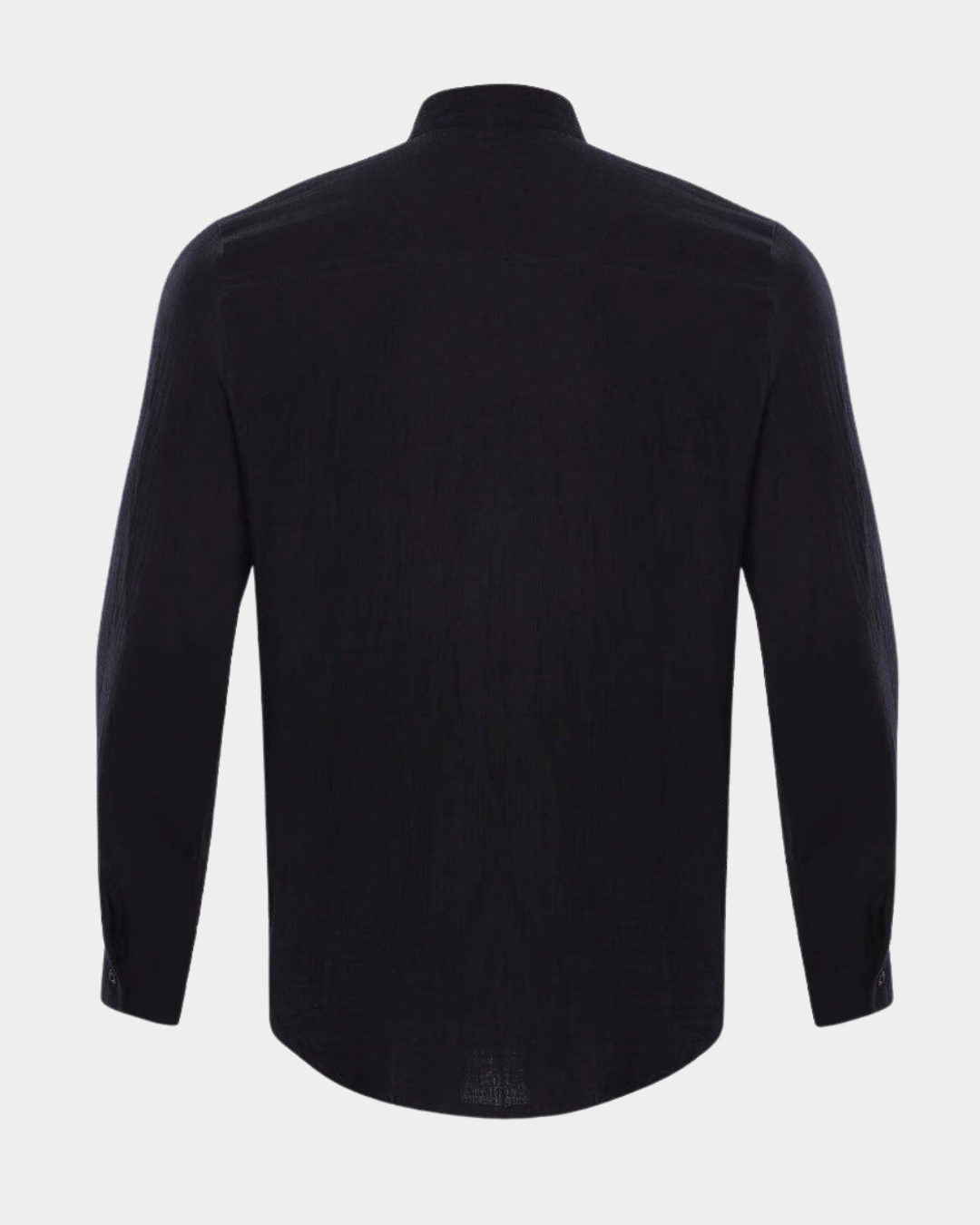 Relaxed Linen Look Band Collar Shirt