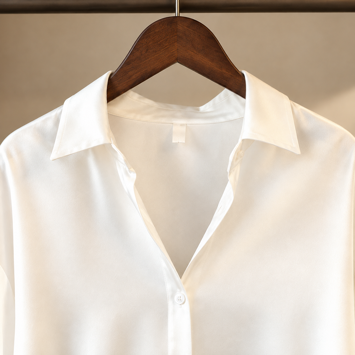 Relaxed Satin Button Front Shirt