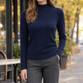 Slim Fit Fine Knit Mock Neck Sweater