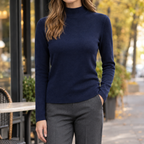 Slim Fit Fine Knit Mock Neck Sweater