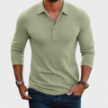 Slim Fit Ribbed Long Sleeve Polo