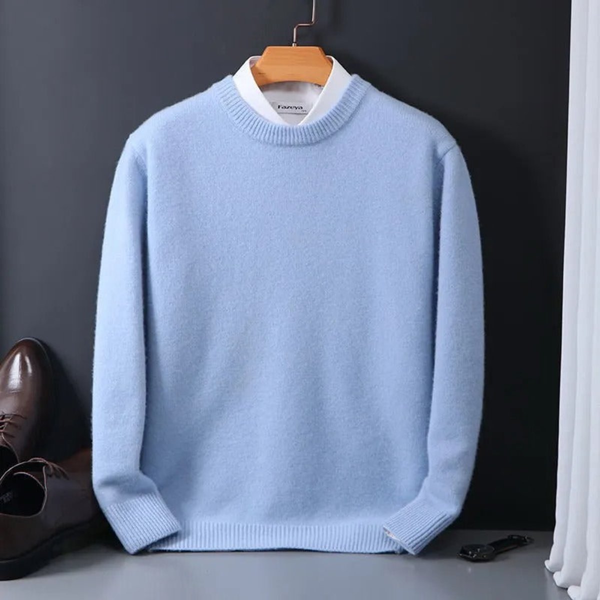 Soft Mohair Blend Crew Neck Sweater