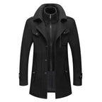 Tailored Wool Blend Overcoat with Zip Inner Layer