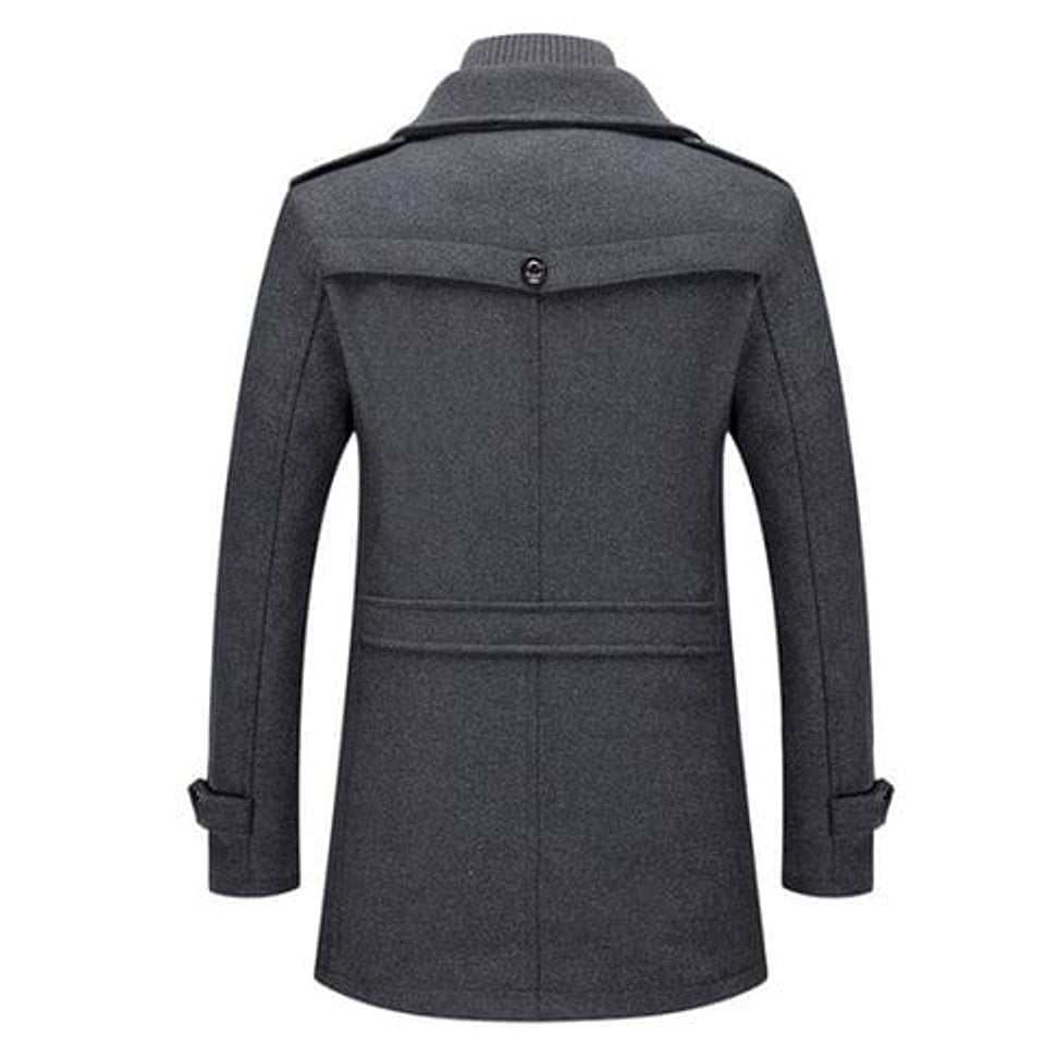 Tailored Wool Blend Overcoat with Zip Inner Layer
